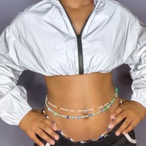 Reflective Crop Hoodie